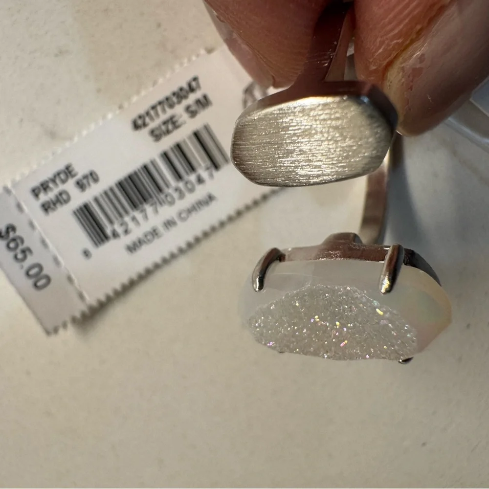 🎉LAST CHANCE🎉 KENDRA SCOTT Pryde Ring Rose Gold/Iridescent Drusy‎